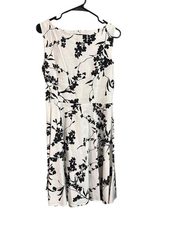Ann Taylor Dresses & Skirts - Ann Taylor Sleeveless Floral Print A-Line Dress White Black